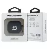 Capa Karl Lagerfeld KLA4RUNCHK para AirPods 4 preta em silicone com cabeça Choupette 3D