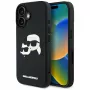 Capa KARL LAGERFELD HC 3D Rubber DoubleHeads para iPhone 16, preta