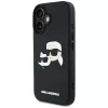 Capa KARL LAGERFELD HC 3D Rubber DoubleHeads para iPhone 16, preta