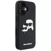 Capa KARL LAGERFELD HC 3D Rubber DoubleHeads para iPhone 16, preta