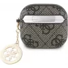 Capa protetora Guess 4G Strass Charm para Apple AirPods 4, castanha
