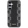 Capa MagSafe DKNY Leather Checkered Pattern para Samsung Galaxy S25, preta
