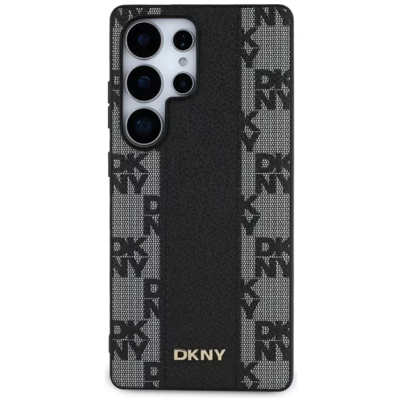 Capa MagSafe DKNY em pele Checkered Pattern para Samsung Galaxy S25 Ultra preta