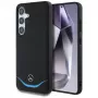 Capa MERCEDES-BENZ Mercedes Leather Contrasted Blue Horizontal Curve MagSafe para Samsung Galaxy S25 preta