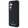 Capa MERCEDES-BENZ Mercedes Leather Contrasted Blue Horizontal Curve MagSafe para Samsung Galaxy S25 preta