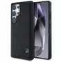 Capa MERCEDES-BENZ Mercedes Leather Curved Stitches para Samsung Galaxy S25 Ultra preta