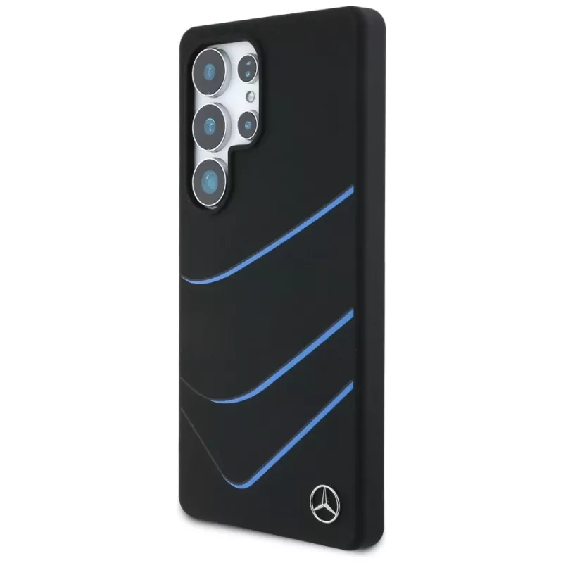 Capa MagSafe MERCEDES-BENZ Silicone Contrasted Curves para Samsung Galaxy S25 Ultra preta
