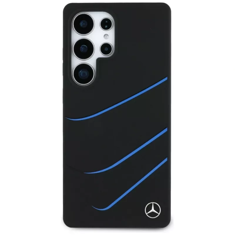 Capa MagSafe MERCEDES-BENZ Silicone Contrasted Curves para Samsung Galaxy S25 Ultra preta