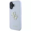 Capa traseira Guess Grained Big 4G Logo Small Classic Logo para Apple iPhone 16 - azul