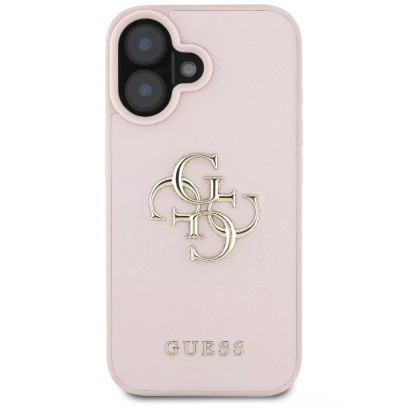Capa traseira Guess Grained Big 4G Logo Small Classic Logo para Apple iPhone 16 - rosa