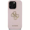 Capa traseira Guess Grained Big 4G Logo Small Classic Logo para Apple iPhone 16 Pro (rosa)