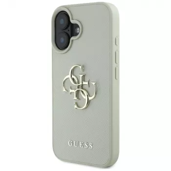Capa traseira Guess Grained Big 4G Logo Small Classic para iPhone 16 - verde