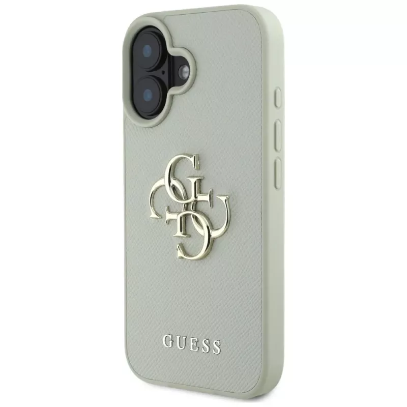 Capa traseira Guess Grained Big 4G Logo Small Classic para iPhone 16 - verde