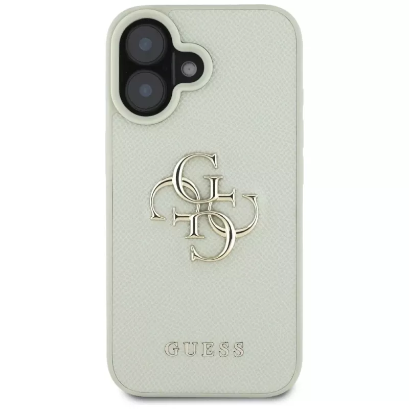 Capa traseira Guess Grained Big 4G Logo Small Classic para iPhone 16 - verde