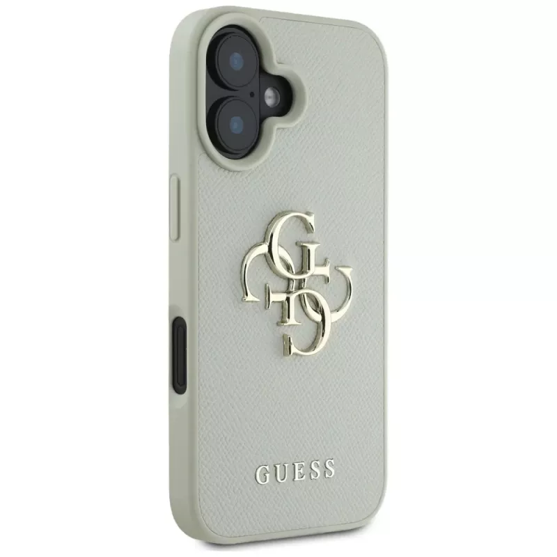 Capa traseira Guess Grained Big 4G Logo Small Classic para iPhone 16 - verde