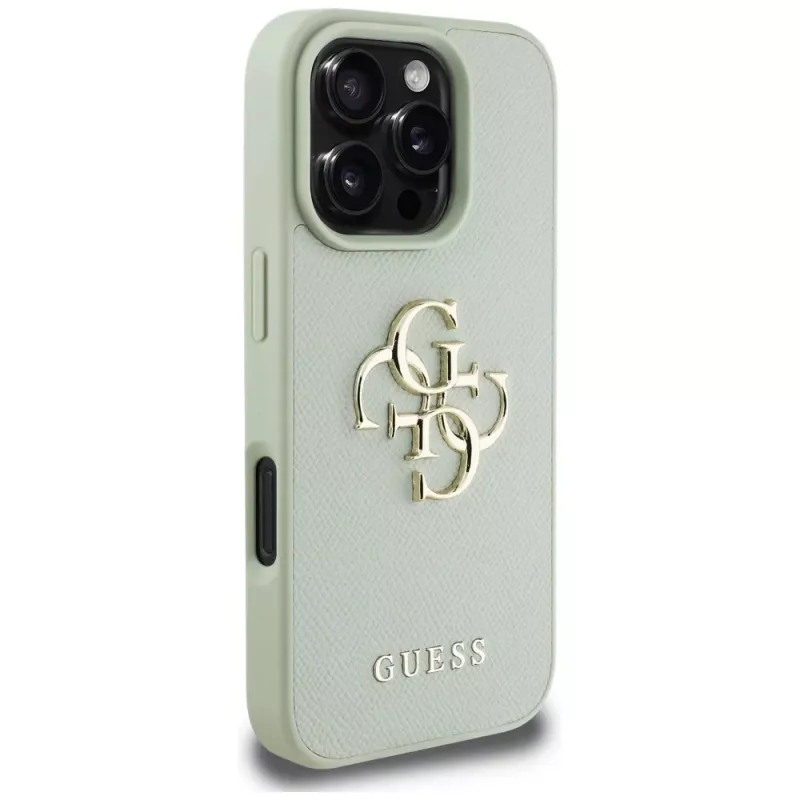 Capa traseira Guess Grained Big 4G Logo Small Classic Logo para Apple iPhone 16 Pro Max - verde