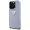Capa traseira Guess Hot Stamp 4G Pattern Triangle Metal Logo para iPhone 16 Pro, roxa