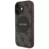 Capa MagSafe Guess 4G Circle Classic Logo para iPhone 16, castanha