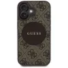 Capa MagSafe Guess 4G Circle Classic Logo para iPhone 16, castanha