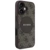 Capa MagSafe Guess 4G Circle Classic Logo para iPhone 16, castanha