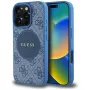 Guess 4G Circle Classic Logo Capa MagSafe para iPhone 16 Pro Azul