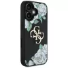 Guess Grained Roses Big 4G Logo Capa para Apple iPhone 16, Preto