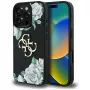 Guess Grained Roses Big 4G Logo Capa para Apple iPhone 16 Pro, Preto