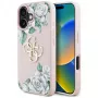 Guess Grained Roses Big 4G Logo Capa para Apple iPhone 16 - Rosa