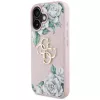 Guess Grained Roses Big 4G Logo Capa para Apple iPhone 16 - Rosa