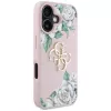 Guess Grained Roses Big 4G Logo Capa para Apple iPhone 16 - Rosa