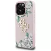 Guess Grained Roses Big 4G Logo Capa para Apple iPhone 16 Pro, Rosa