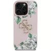 Guess Grained Roses Big 4G Logo Capa para Apple iPhone 16 Pro, Rosa