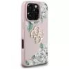 Guess Grained Roses Big 4G Logo Capa para Apple iPhone 16 Pro, Rosa