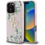 Guess Grained Roses Big 4G Logo Capa para iPhone 16 Pro Max - Rosa