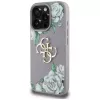 Guess Grained Roses Big 4G Logo Capa para Apple iPhone 16 Pro Max - Lilás