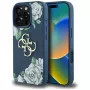 Guess Grained Roses Big 4G Logo Capa para telemóvel para iPhone 16 Pro Max, Azul