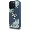 Guess Grained Roses Big 4G Logo Capa para telemóvel para iPhone 16 Pro Max, Azul