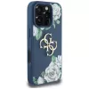 Guess Grained Roses Big 4G Logo Capa para telemóvel para iPhone 16 Pro Max, Azul