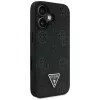 Guess Grained Hot Stamp Peony Triangle Logo Capa MagSafe para iPhone 16 (Preto)