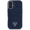 Guess Denim Triangle Logo Capa MagSafe para iPhone 16 Azul