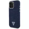 Guess Denim Triangle Logo Capa MagSafe para iPhone 16 Pro Azul