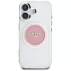 Guess IML Metal Colored Circle Classic Logo Capa MagSafe para iPhone 16 (Rosa)