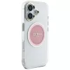 Guess IML Metal Colored Circle Classic Logo Capa MagSafe para iPhone 16 (Rosa)