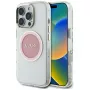 Guess IML Metal Colored Circle Classic Logo Capa MagSafe para iPhone 16 Pro (Rosa)