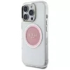 Guess IML Metal Colored Circle Classic Logo Capa MagSafe para iPhone 16 Pro (Rosa)