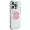 Guess IML Metal Colored Circle Classic Logo Capa MagSafe para iPhone 16 Pro (Rosa)