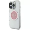 Guess IML Metal Colored Circle Classic Logo Capa MagSafe para iPhone 16 Pro Max (Rosa)
