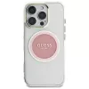 Guess IML Metal Colored Circle Classic Logo Capa MagSafe para iPhone 16 Pro Max (Rosa)