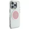Guess IML Metal Colored Circle Classic Logo Capa MagSafe para iPhone 16 Pro Max (Rosa)
