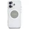 Guess IML Metal Colored Circle Classic Logo Capa MagSafe para iPhone 16 (Cinzento)